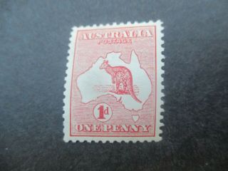 Kangaroo Stamps: 1d Red 1st Watermark - Rare (d218)