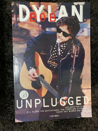 Very Rare 1995 Bob Dylan Mtv Unplugged Promo Columbia Shop Poster