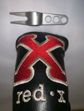 RARE Scotty Cameron Titleist Red X Putter Headcover Cover,  Bonus Divot Tool 3