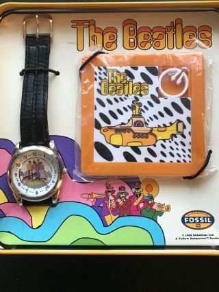 The Beatles Fossil Watch Yellow Submarine Numbered Ltd Edition Of 3000.  Rare