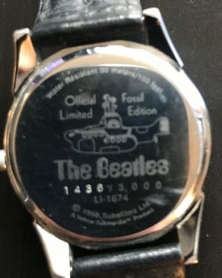 The Beatles Fossil Watch Yellow Submarine Numbered Ltd Edition Of 3000.  Rare 3