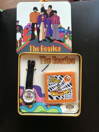 The Beatles Fossil Watch Yellow Submarine Numbered Ltd Edition Of 3000.  Rare 6