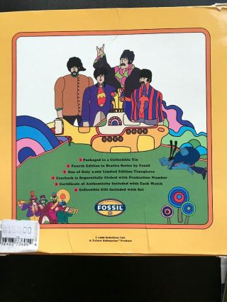 The Beatles Fossil Watch Yellow Submarine Numbered Ltd Edition Of 3000.  Rare 8