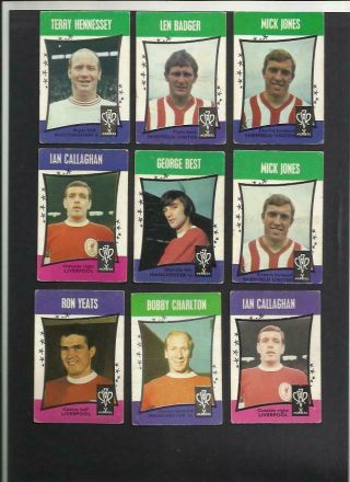 73 Rare A&bc Gum Star Players Footballers Cards 1967 Best Stiles Etc