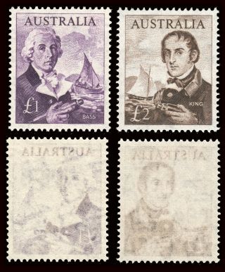 Australia 1963 - 1 & 2 Pounds.  Never Hinged.  & Rare