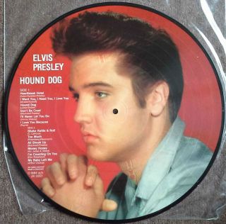 Elvis Presley Hound Dog Rare Picture Disc Vinyl Lp,  Denmark 1984