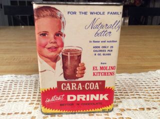 Rare,  Vintage 1950’s,  Cara - Instant Drink,  “better N’ Chocolate”,  Tin