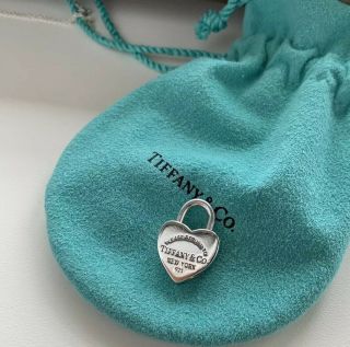 Return To Tiffany & Co Padlock Lock Rare Pendant Necklace Silver Charm Only