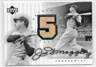 2000 Upper Deck Legendary Yankees Joe Dimaggio Authentic Game Bat " 5 " Rare