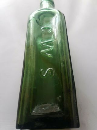 Rare Early C.  W.  S Grill Sauce Green With Brown Swirls {civil War Era Sauce}