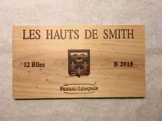 1 Rare Wine Wood Panel Les Hauts De Smith Vintage Crate Box Side 5/19 671