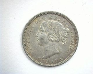 Canada 1886 Silver 10 Cents - Small 8 - Nearly Uncirculated Rare