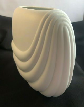 Vintage & Rare Rosenthal Studio Linie Art Deco Porcelain Vase Matte White - 9 "