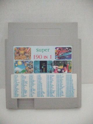 190 In 1 Nes Nintendo Entertainment System Game Rare Bh2