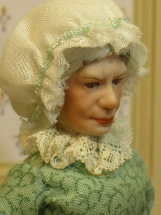 RARE Cookie Ziemba Character Old Lady Doll Soft Body Artisan Dollhouse Miniature 7
