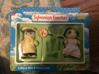 Calico Critters Sylvanian Families Dinner Lady And Lollipop Man Set Rare