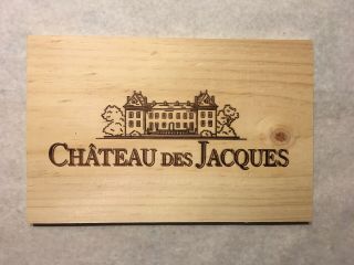 1 Rare Wine Wood Panel Château Des Jacques Vintage Crate Box Side 7/19 381