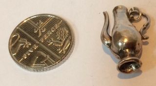 RARE VINTAGE SILVER BRACELET CHARM OF A LARGE COFFEE OR TEAPOT 4