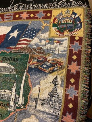 Danbury Texas Lone Star State Map Tapestry Throw Blanket Decorative Rare 8