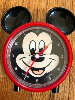 Vintage Lorus Disney Mickey Mouse Quartz Alarm Clock.  Very Rare,