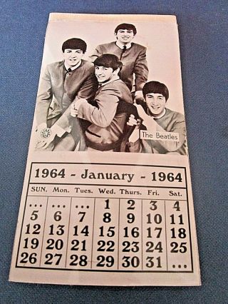Rare The Beatles 1964 Calendar - 60 
