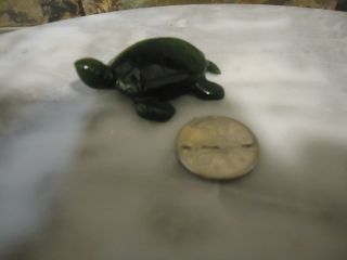 Vintage Canadian Dark Green Jade - Carved Turtle - Small - Rare