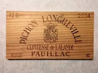 1 Rare Wine Wood Panel Pichon Longueville Vintage Crate Box Side 7/18 37