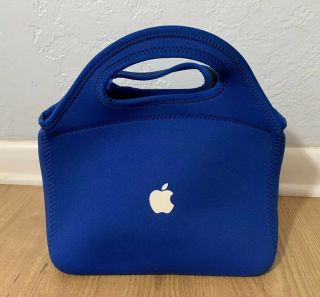 Apple Logo Neoprene Lunch Bag From Apple Company Store Rare Blue Zippered