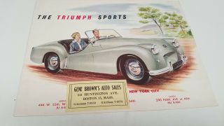 1954 ? Triumph Tr2 Sports Car Factory Sales Brochure Rare