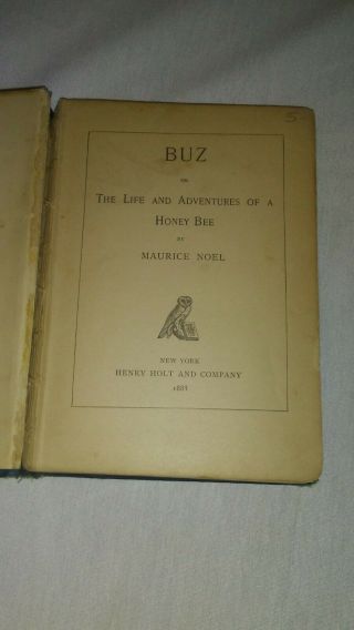 Buz or The Life And Adventures Of A Honey Bee By Maurice Noel (1888) Rare 4