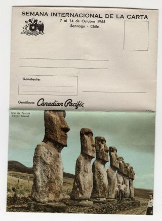 Chile 1968 Easter Island Isla De Pascua Rapa Nui Moai Wrapper Rare