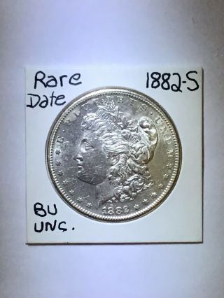 1882 S Morgan Silver Dollar Brilliant Uncirculated Ms,  State Rare Date
