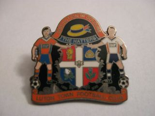 Rare Old Luton Town Football Club (1) Large Orange Enamel Press Pin Badge