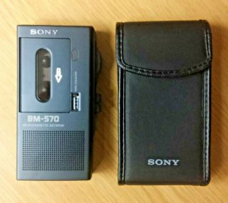 Sony Bm - 570 Microcassette Dictator With Case - & - Rarely