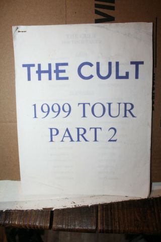1999 The Cult Band Tour Concert Itinerary Crew Guide Rare Part 2 Ian Astbury