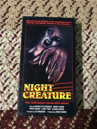 Night Creature Horror Sov Slasher Big Box Slip Rare Oop Vhs