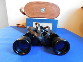 Rare Vintage Binolux 7x35 Binoculars With Leather Case.  7 X 35