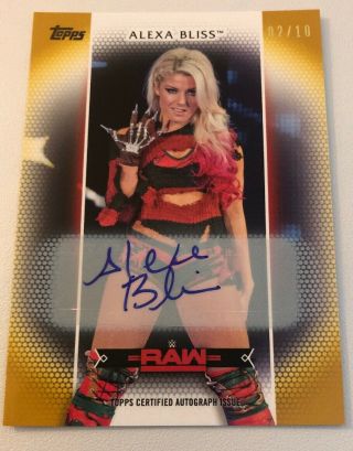 2017 Wwe Women’s Division Alexa Bliss Gold Auto Autograph Signed Card Rare 2/10