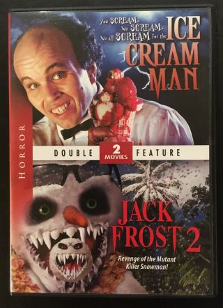 Ice Cream Man & Jack Frost 2 Nm Dvds Horror Double Feature Rare Oop Clint Howard