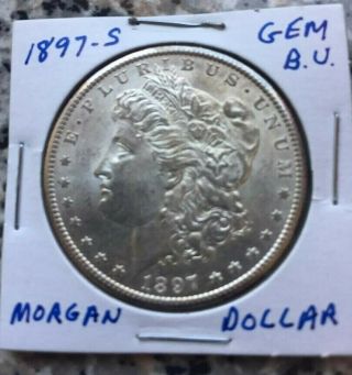 Rare Brilliant 1897 S Morgan Silver Dollar Bu Ms