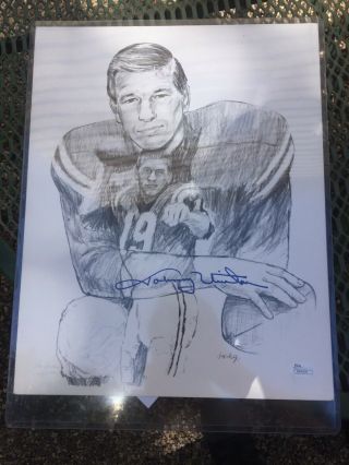 Rare Johnny Unitas Autograph Drawing 152/500 Certified Authenticity Auto Card