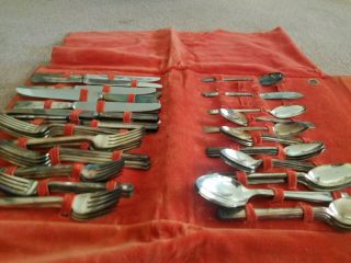 Roger Brothers 1847 Silverplate 12 Person Set With Rare Soft Carry Case.