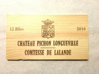 1 Rare Wine Wood Panel Chateau Pichon Longueville Vintage Crate Box 7/19 1245