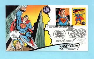U.  S.  Fdc 4084 Rare Bevil Cacet - Superman From Dc Comics Superheroes