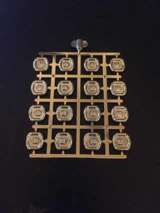 Authentic Lego Prototype Sprue Of Chrome Gold Sun Disks (htf / Rare) (16 Disks)