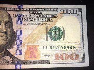 Lucky 98 US $100 Bill,  Fancy Repeating 98 Serial,  Rare,  Circulated 2