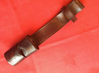 Rare Ww2 Home Guard British 1939 Pattern Brown Leather Bayonet Frog Dated 1940