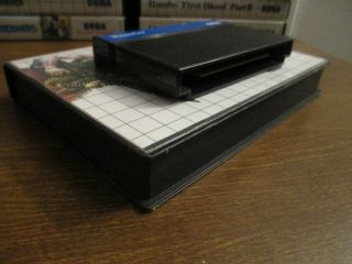 RARE Sega Master System RAMBO w/Cartridge,  Instructions & Box BLUE RE - RELEASE 8