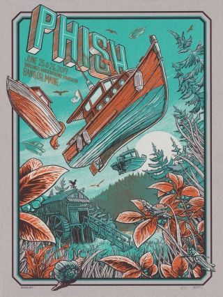 Phish Poster Bangor,  Maine 2019 Signed/ 50 Ap Limited Edition Rare