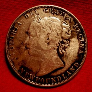 1894 NEWFOUNDLAND 50 Fifty Cent SILVER VICTORIA Rare 5